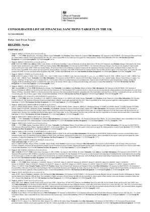 英国金融制裁目标综合名单 - gov.uk